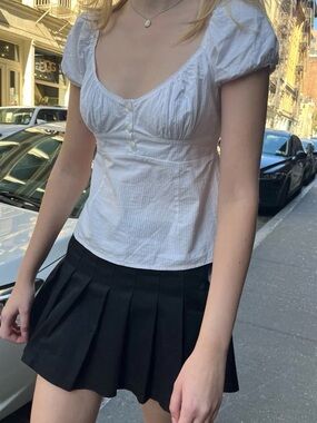 Brandy Melville white cotton babydoll Blair Top
